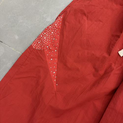 MIXED EMOTION Cross Logo Rhinestone‑Side Wide‑Leg Pants