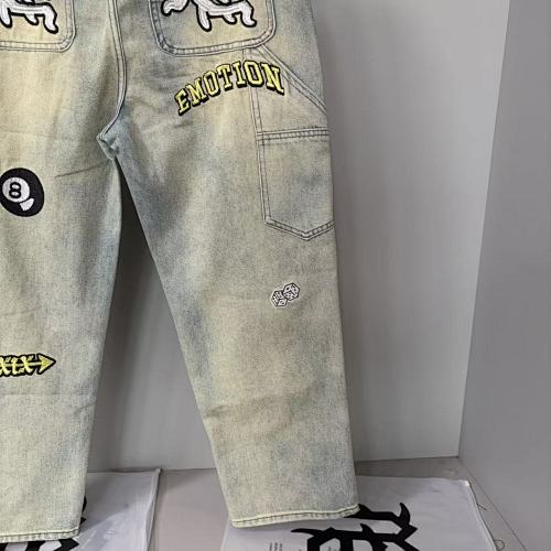 MIXED EMOTION Multi‑Patch Vintage Wash Baggy Cargo Jeans