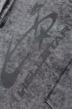 Hellstar Circle Logo Washed Grey Hoodie