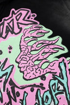 Hellstar Pink‑Green Skeleton Graphic Black Hoodie