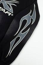 Hellstar Arrow‑Logo Circle Face Black Hoodie