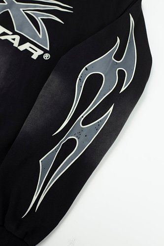 Hellstar Arrow‑Logo Circle Face Black Hoodie