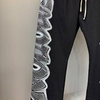 MIXED EMOTION Wing‑Pattern Side Wide‑Leg Sweatpants