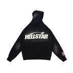 Hellstar Classic Logo Flame Sleeve Black Hoodie