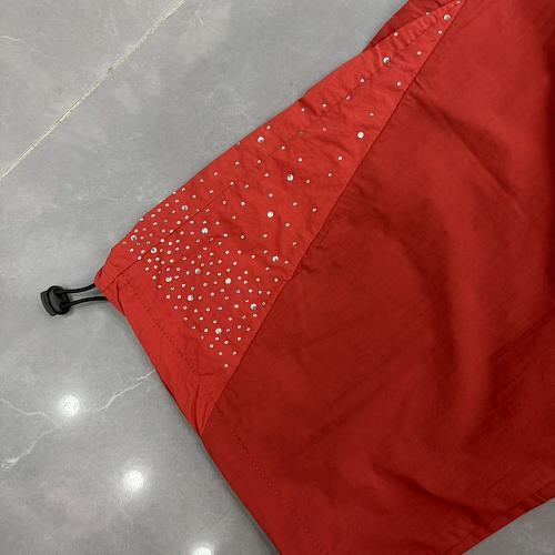 MIXED EMOTION Cross Logo Rhinestone‑Side Wide‑Leg Pants