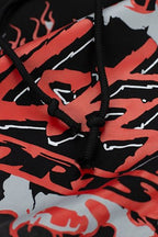 Hellstar Red Flame Circle Logo Black Hoodie