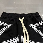MIXED EMOTION Big Graphic Print Casual Sweat Shorts