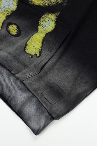 Hellstar Lamb Graphic Black‑Faded Hoodie