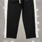 MIXED EMOTION Cross‑Logo Side‑Stripe Black Track Pants