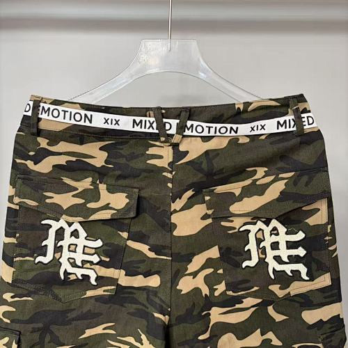 MIXED EMOTION Camo Gothic‑Logo Wide‑Leg Cargo Pants