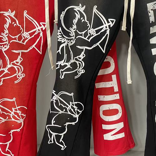 MIXED EMOTION Cupid Graphic Flare Sweatpants