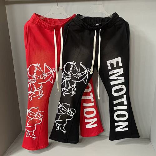 MIXED EMOTION Cupid Graphic Flare Sweatpants