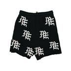 MIXED EMOTION All‑Over Rhinestone Logo French Terry Shorts