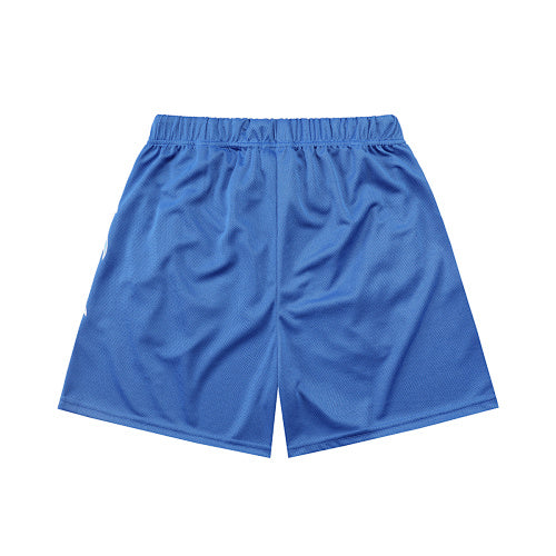 MIXED EMOTION Tribal Side‑Print Mesh Shorts