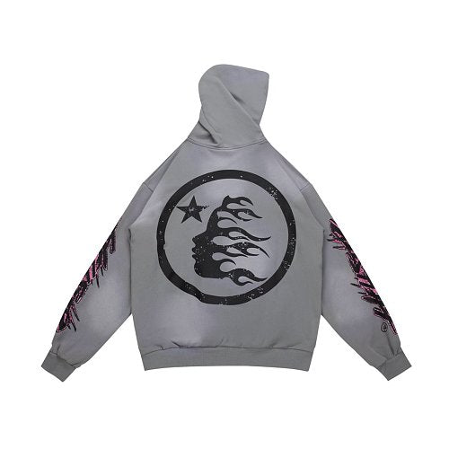 Hellstar Circle Logo Grey Hoodie