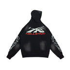 Hellstar Dragon X Logo Double‑Sided Print Black Hoodie