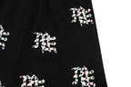 MIXED EMOTION All‑Over Rhinestone Logo French Terry Shorts