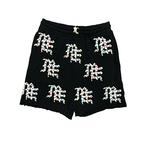 MIXED EMOTION All‑Over Rhinestone Logo French Terry Shorts