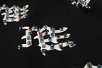 MIXED EMOTION All‑Over Rhinestone Logo French Terry Shorts