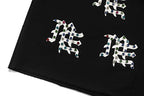 MIXED EMOTION All‑Over Rhinestone Logo French Terry Shorts