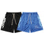 MIXED EMOTION Tribal Side‑Print Mesh Shorts