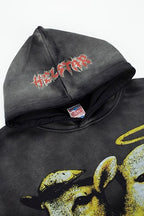 Hellstar Lamb Graphic Black‑Faded Hoodie