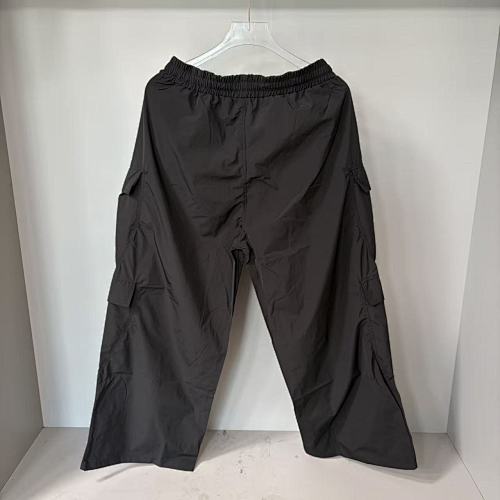 MIXED EMOTION Crest Patch Wide‑Leg Cargo Pants