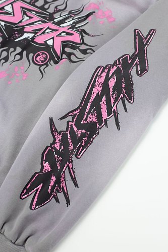 Hellstar Circle Logo Grey Hoodie