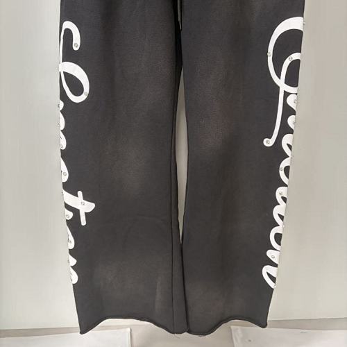 MIXED EMOTION Cursive‑Logo Side Wide‑Leg Sweatpants