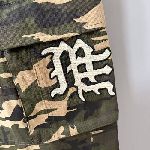 MIXED EMOTION Camo Gothic‑Logo Wide‑Leg Cargo Pants