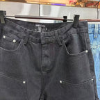MIXED EMOTION Washed Carpenter Denim Shorts