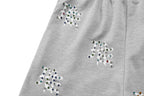 MIXED EMOTION All‑Over Rhinestone Logo French Terry Shorts