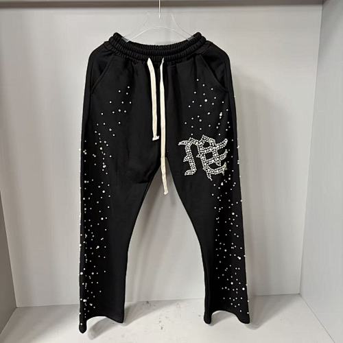 MIXED EMOTION Rhinestone Logo Wide‑Leg Sweatpants