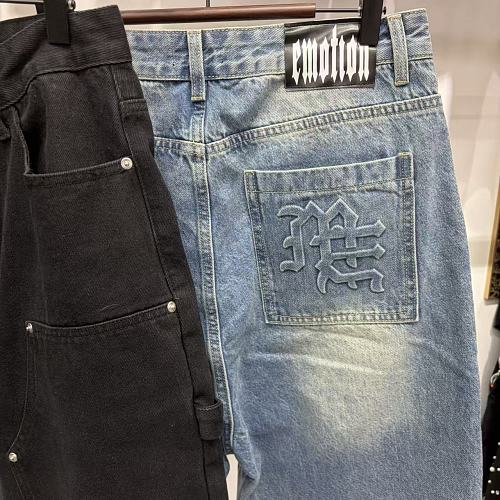 MIXED EMOTION Washed Carpenter Denim Shorts