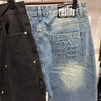 MIXED EMOTION Washed Carpenter Denim Shorts