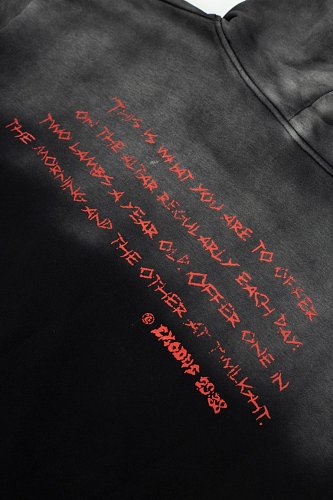 Hellstar Lamb Graphic Black‑Faded Hoodie