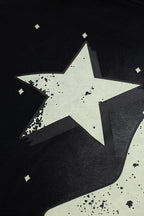 Hellstar Star‑Flame Starry Print Black Hoodie