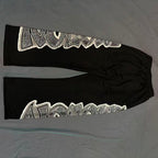 MIXED EMOTION Wing‑Pattern Side Wide‑Leg Sweatpants