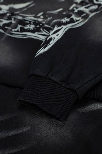 Hellstar Dragon X Logo Double‑Sided Print Black Hoodie
