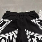 MIXED EMOTION Big Graphic Print Casual Sweat Shorts