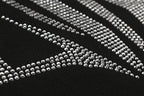 MIXED EMOTION Rhinestone Gothic Letter French Terry Shorts