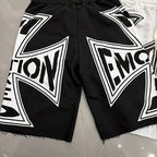 MIXED EMOTION Big Graphic Print Casual Sweat Shorts