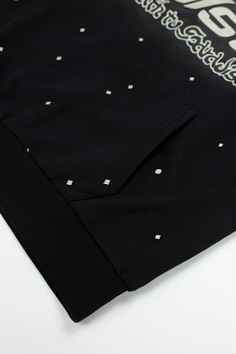 Hellstar Star‑Flame Starry Print Black Hoodie