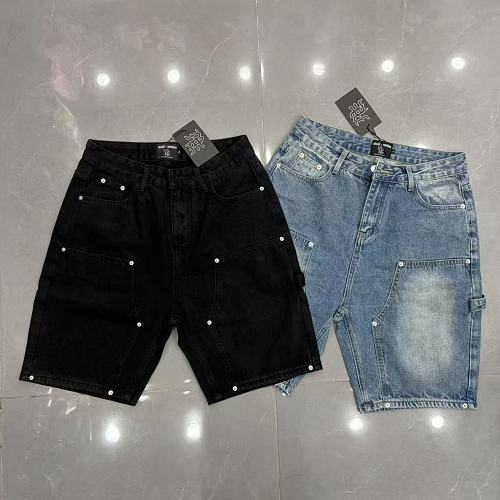 MIXED EMOTION Washed Carpenter Denim Shorts