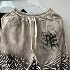MIXED EMOTION Abstract Print Wide‑Leg Sweatpants