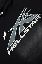 Hellstar Arrow‑Logo Circle Face Black Hoodie