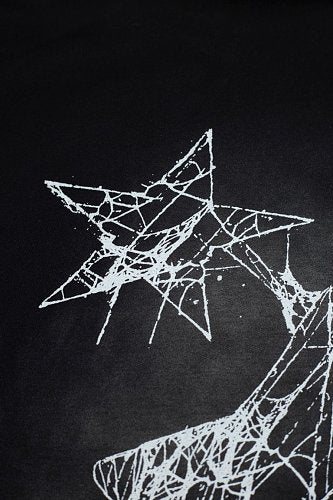 Hellstar Spider‑Web Star Graphic Black Hoodie