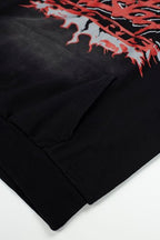 Hellstar Red Flame Circle Logo Black Hoodie