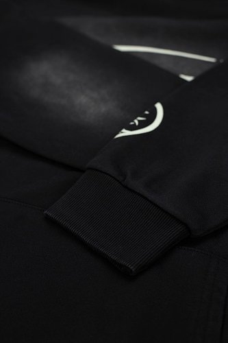 Hellstar Classic Logo Flame Sleeve Black Hoodie