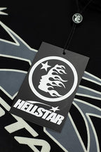 Hellstar Arrow‑Logo Circle Face Black Hoodie